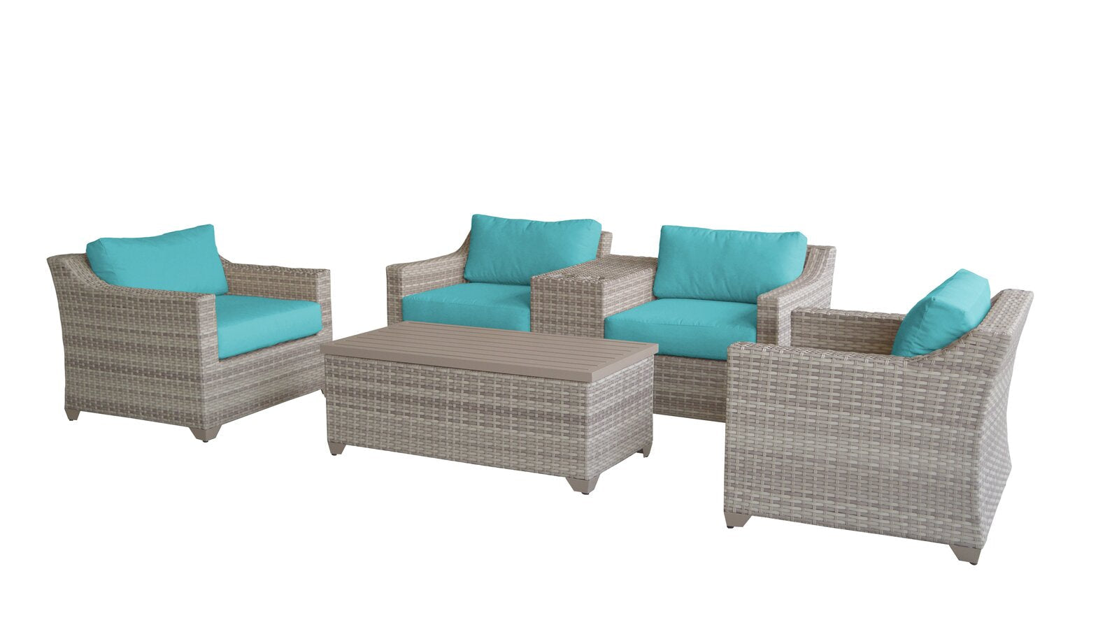 Falmouth Wicker/Rattan 4 - Person Seating Group with Cushions