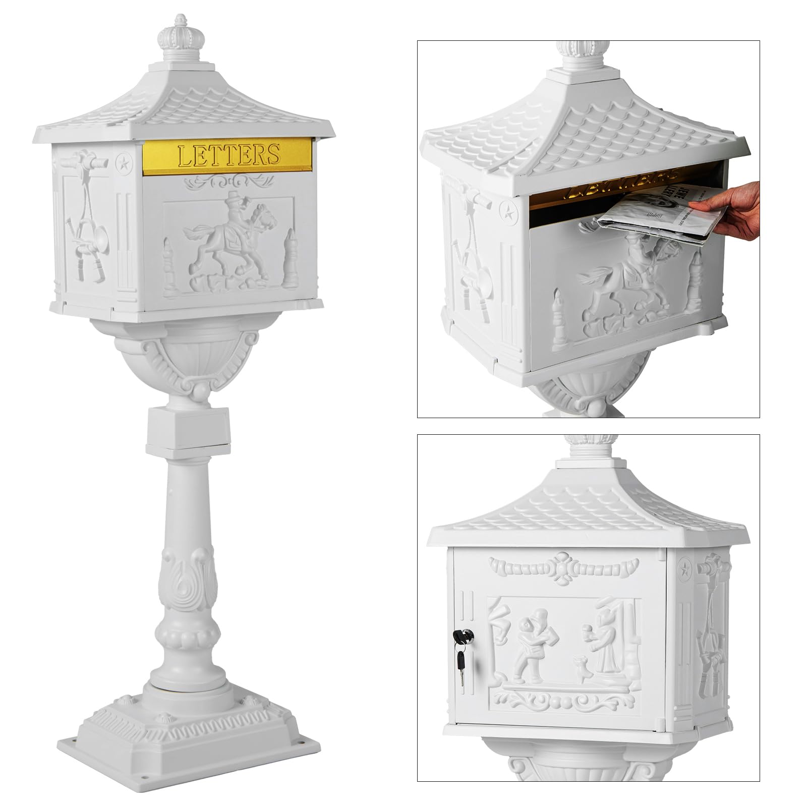 Cast Aluminum Mailbox with Post
