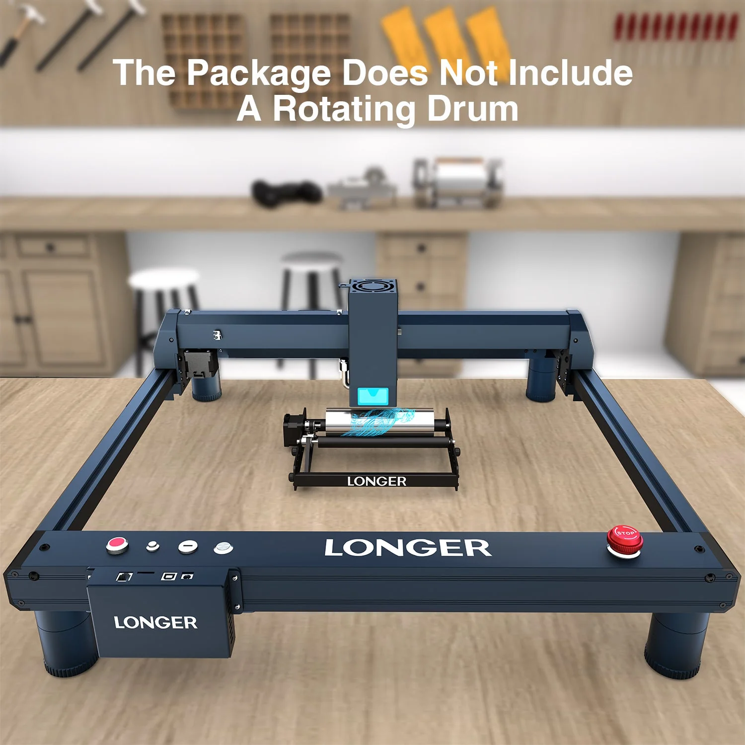 Raiser for longer laser B1 engraving