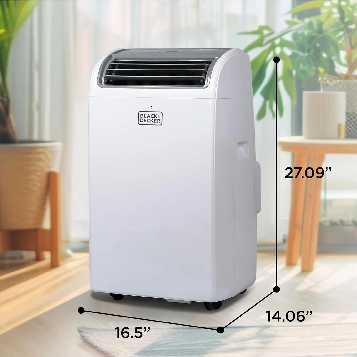 BLACK+DECKER Smart Portable Air Conditioner, 14,000 BTU for Rooms up to 700 Sq. Ft., Smart Portable AC with Follow Me Remote and Window Kit, BPACT14WT, White