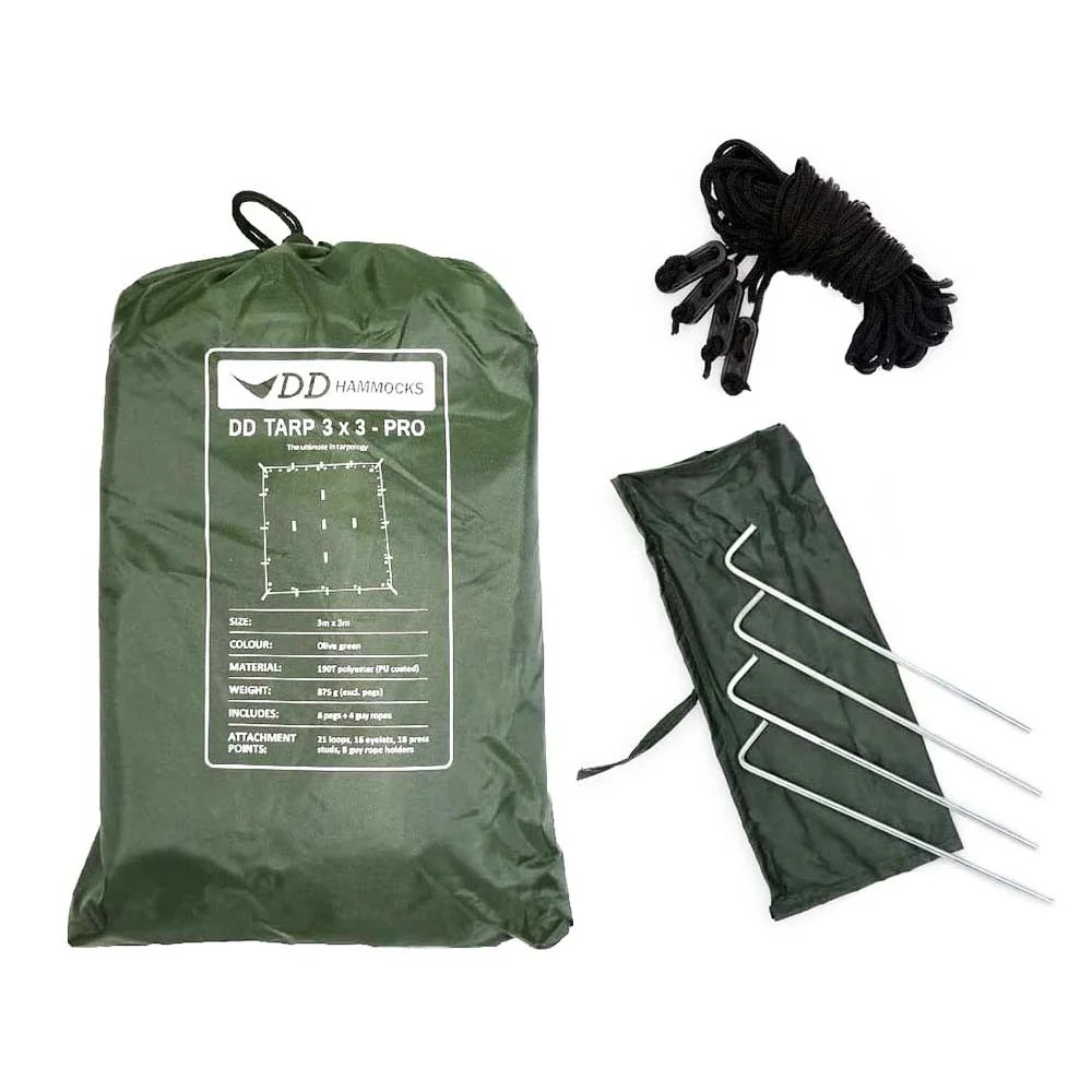 DD hammock tarp 3x3 PRO verde oliva - Toldo Bushcraft
