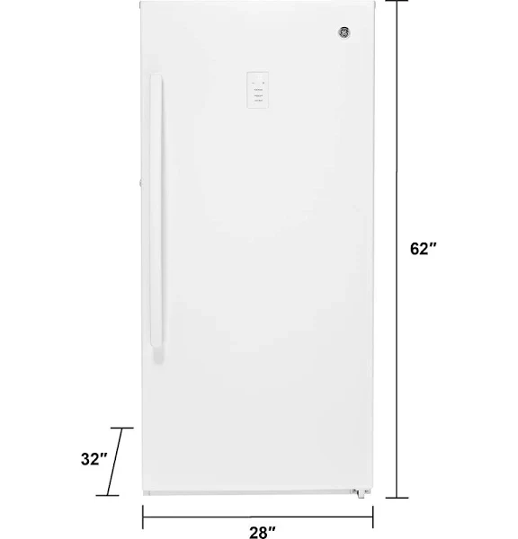 GE 14.1 Cu. ft. White Frost-free Upright Freezer FUF14DLRWW