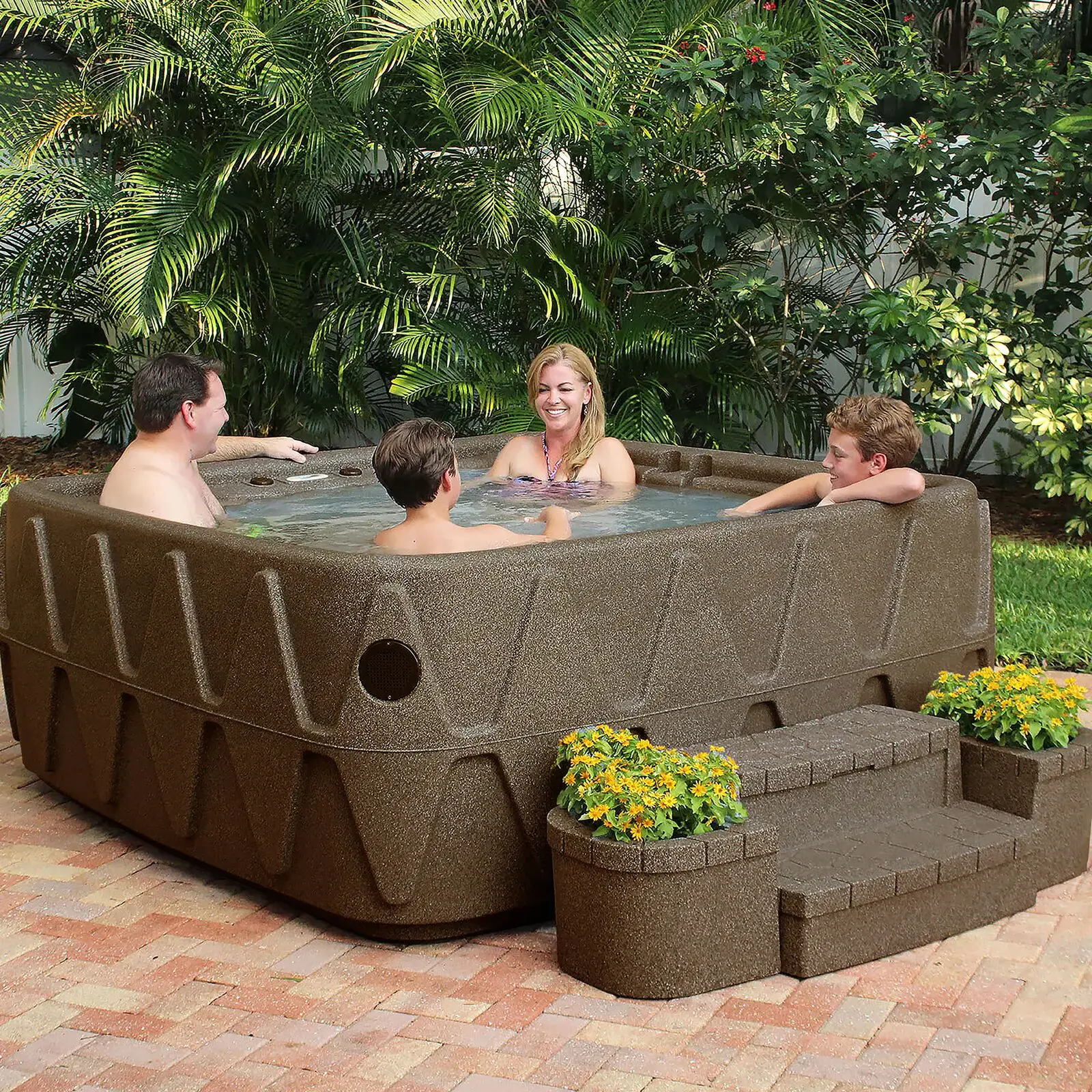 Aquarest Spas Jet Square Plug And Play Hot Tub with Ozonator