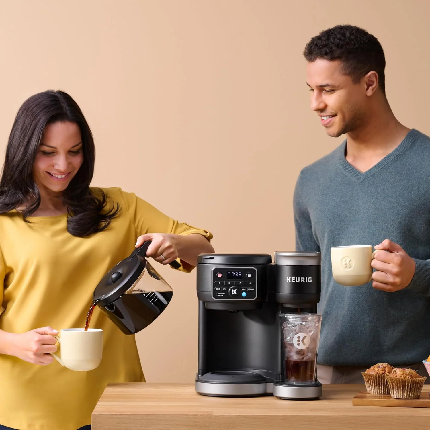 Keurig K-Duo Hot & Iced Single Serve & Carafe Coffee Maker MultiStream Technology 72oz Reservoir