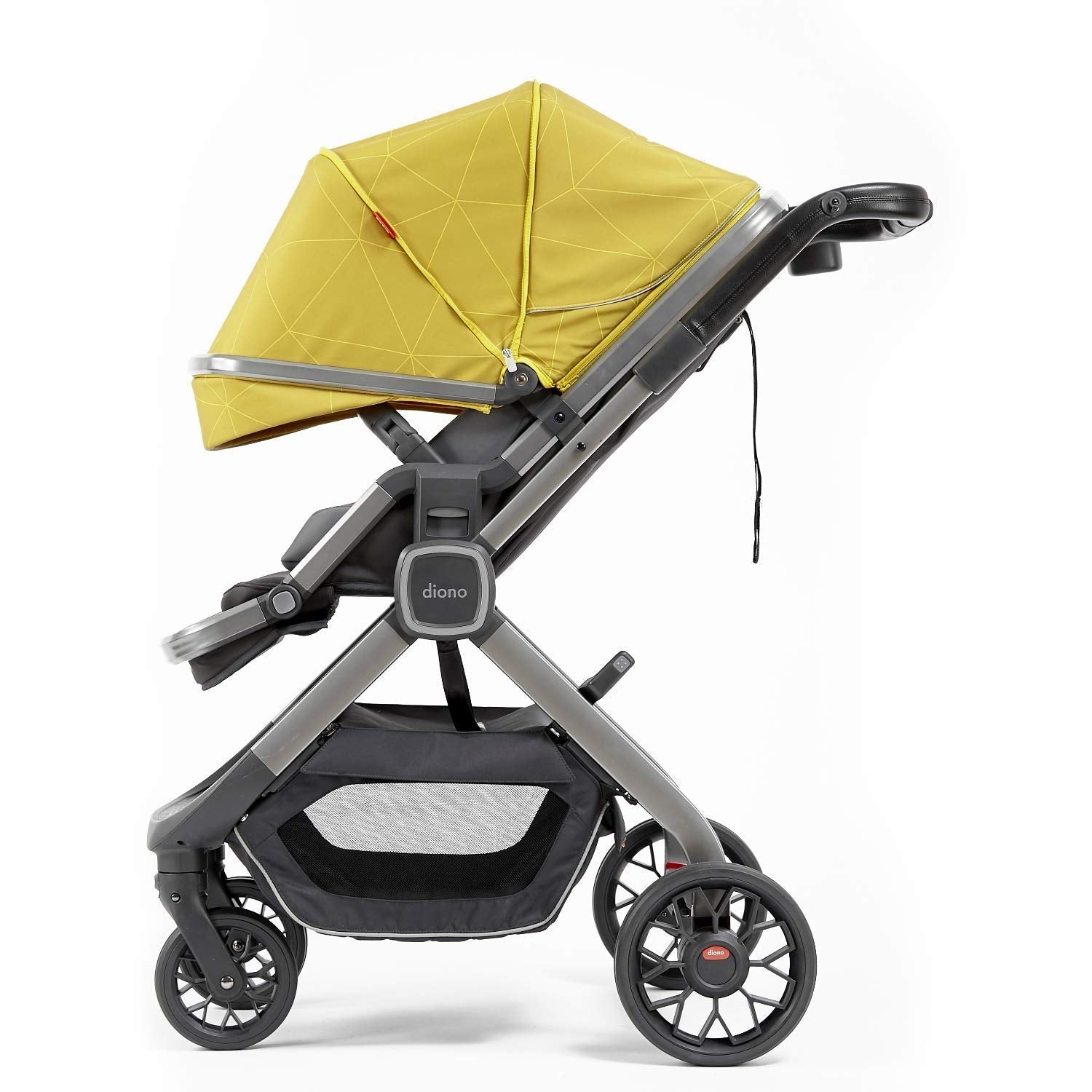 Diono Quantum2 3-in-1 Multi-Mode Stroller for Baby, Infant, Toddler Stroller, Car Seat Compatible, Adaptors Included, Compact Fold, XL Storage Basket, Yellow Sulphur